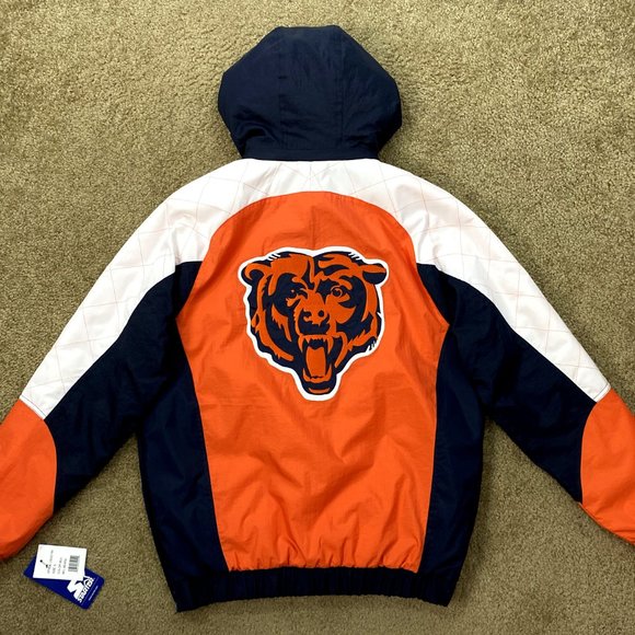 CHICAGO BEARS STARTER NFL Half Zip Hooded Jacket  M L XL - Picture 7 of 10